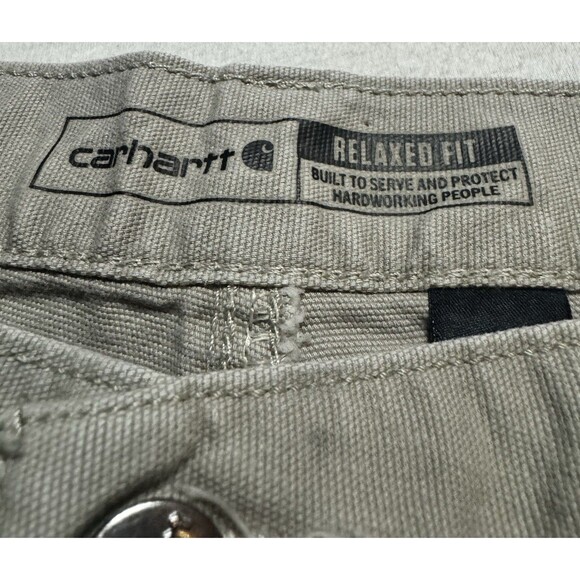 Carhartt Rugged Flex Relaxed Fit Cargo Canvas Work Shorts Tan Mens 36 BS2514-M - Picture 2 of 9